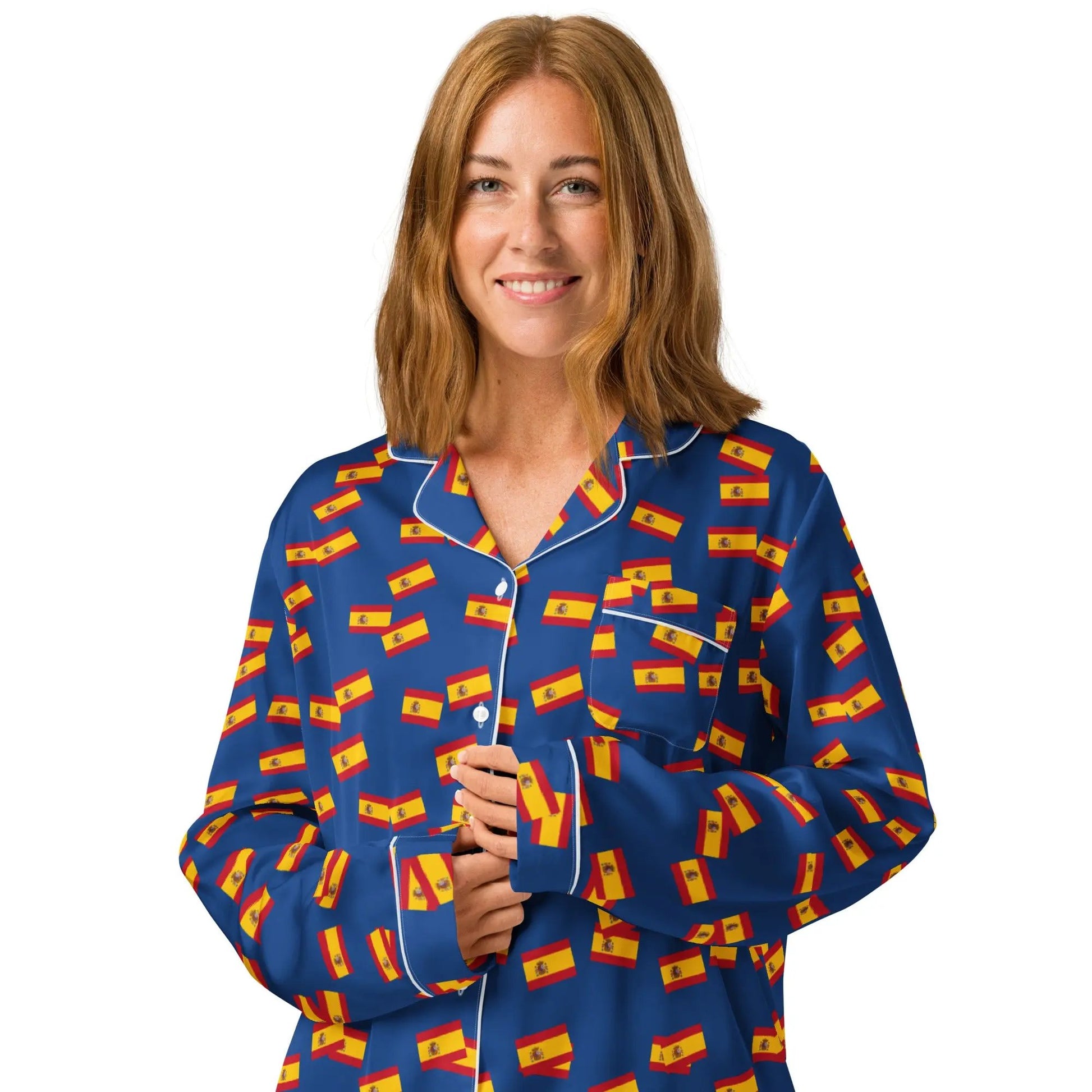 Comprar Pijama de manga larga Azul Bandera España movimiento La Flamenca de Borgoña Bandera España