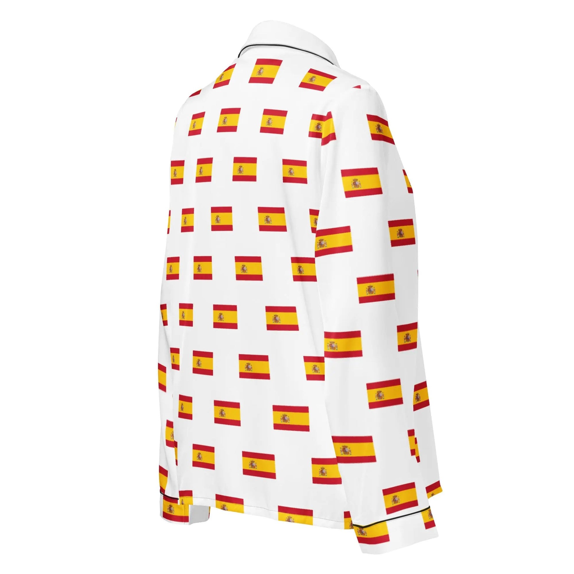 Comprar Pijama de manga larga Blanco Bandera España con ribete La Flamenca de Borgoña Bandera España