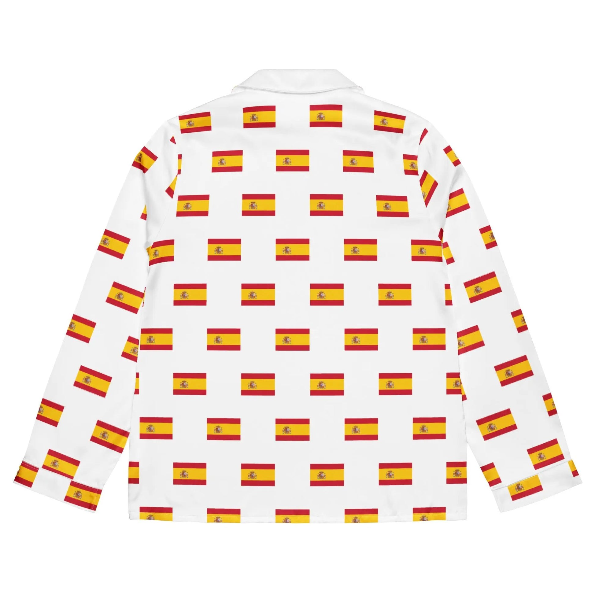 Comprar Pijama de manga larga Blanco Bandera España con ribete La Flamenca de Borgoña Bandera España
