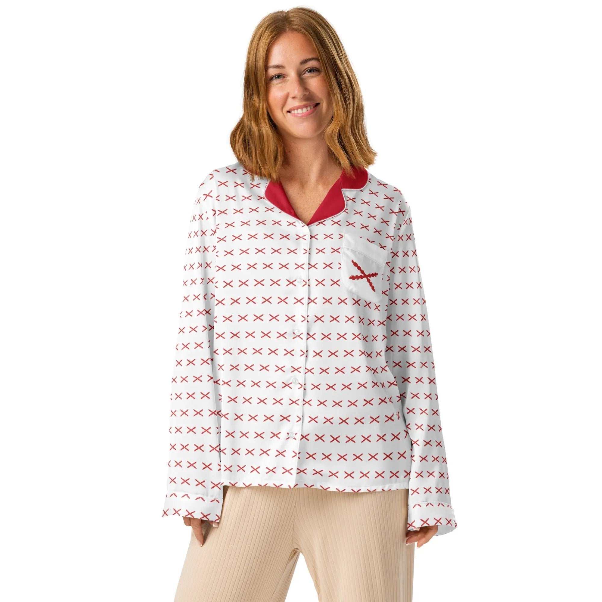 Comprar Pijama de manga larga Cruz de Borgoña con ribete La Flamenca de Borgoña Bandera España