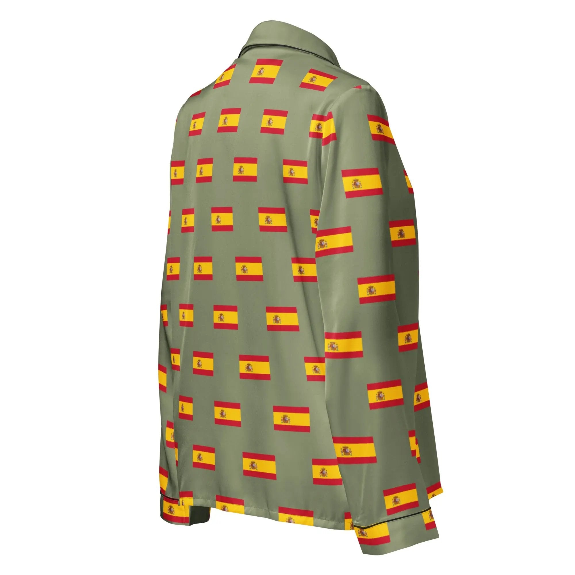 Comprar Pijama de manga larga Verde Bandera España con Ribete La Flamenca de Borgoña Bandera España