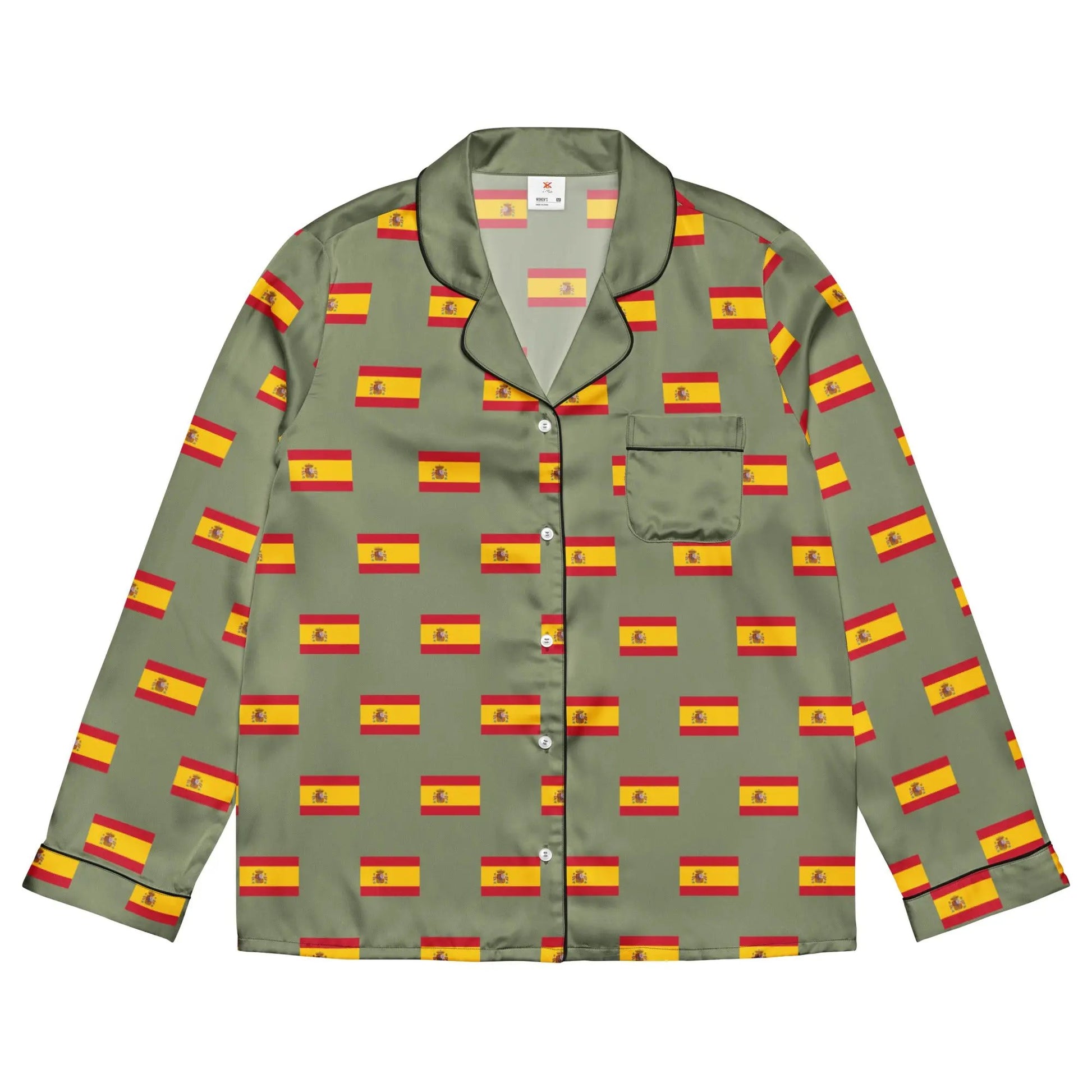 Comprar Pijama de manga larga Verde Bandera España con Ribete La Flamenca de Borgoña Bandera España