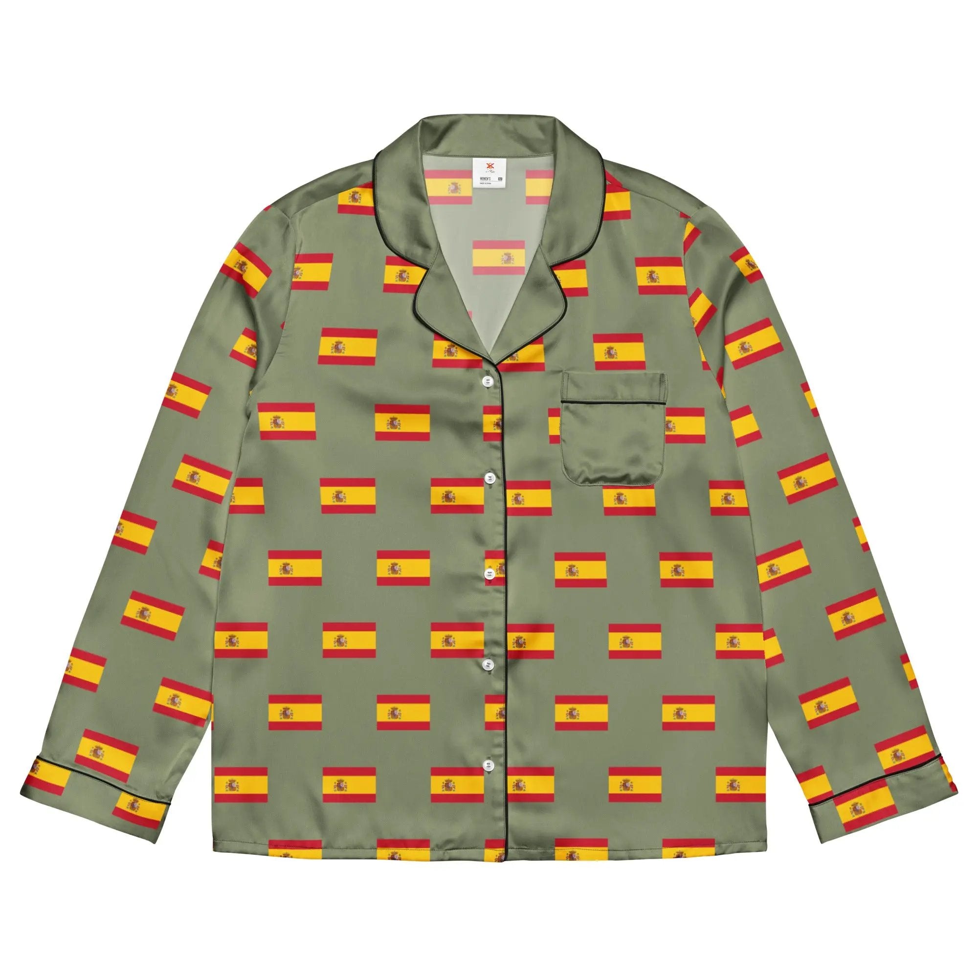 Comprar Pijama de manga larga Verde Bandera España con Ribete La Flamenca de Borgoña Bandera España