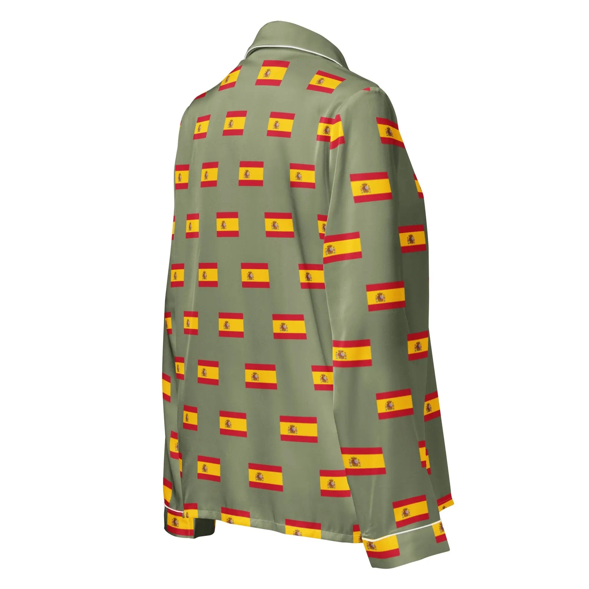 Comprar Pijama de manga larga Verde Bandera España con Ribete La Flamenca de Borgoña Bandera España