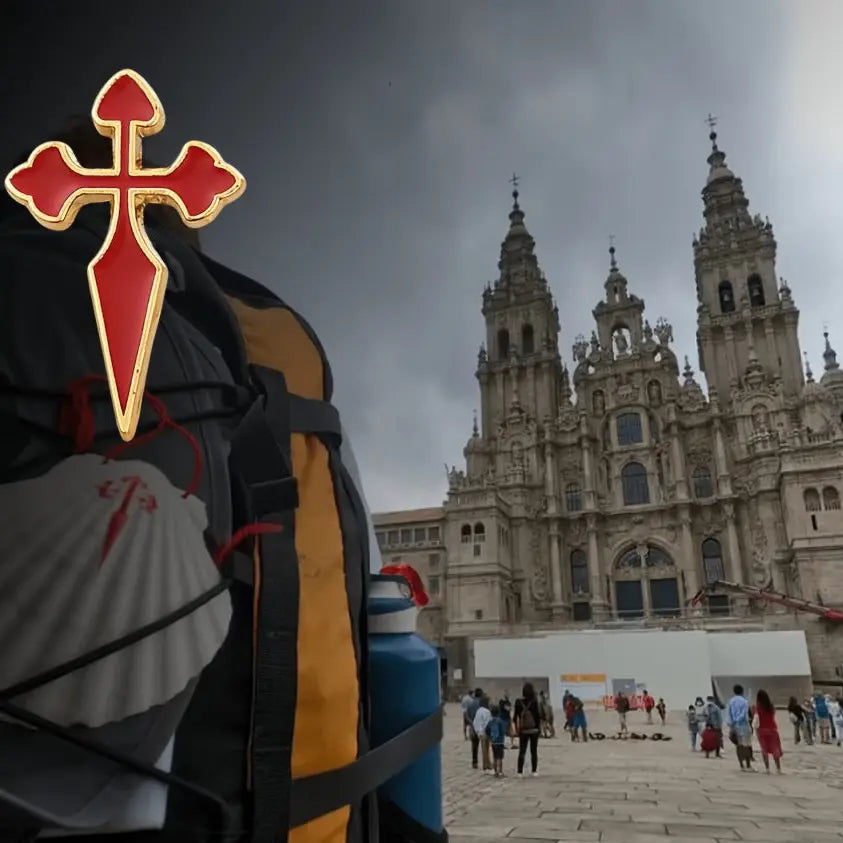 Comprar Pin Cruz de Santiago La Flamenca de Borgoña Bandera España