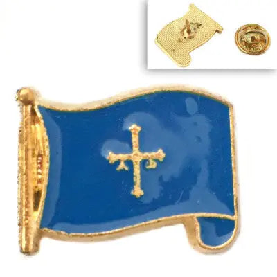 Comprar Pin de Solapa Bandera de Asturias Ondeante Esmaltado La Flamenca de Borgoña Bandera España