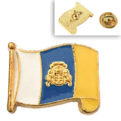 Comprar Pin de Solapa Bandera de Canarias Ondeante Esmaltado La Flamenca de Borgoña Bandera España