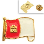 Comprar Pin de Solapa Bandera de Castilla-La Mancha Ondeante Esmaltado La Flamenca de Borgoña Bandera España