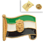 Comprar Pin de Solapa Bandera de Extremadura Ondeante Esmaltado La Flamenca de Borgoña Bandera España