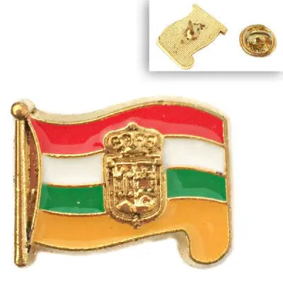 Comprar Pin de Solapa Bandera de La Rioja Ondeante Esmaltado La Flamenca de Borgoña Bandera España