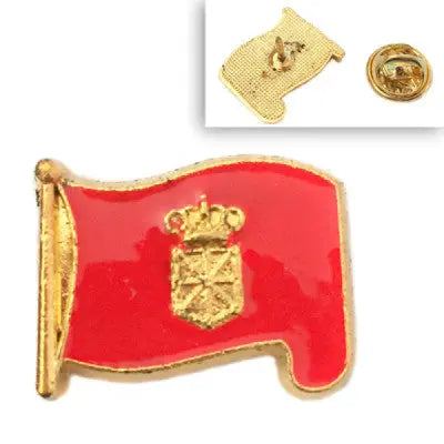 Comprar Pin de Solapa Bandera de Navarra Ondeante Esmaltado La Flamenca de Borgoña Bandera España