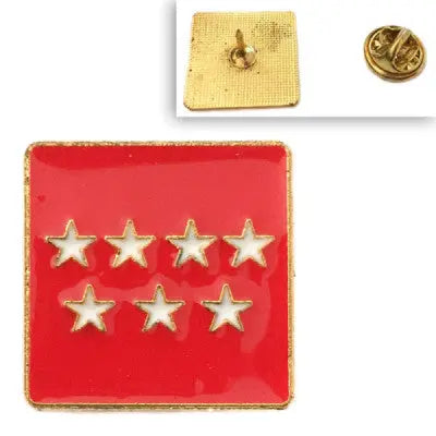 Comprar Pin de Solapa Bandera de la Comunidad de Madrid Esmaltado La Flamenca de Borgoña Bandera España