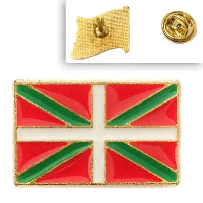 Comprar Pin de Solapa Bandera de la Ikurriña Esmaltado La Flamenca de Borgoña Bandera España