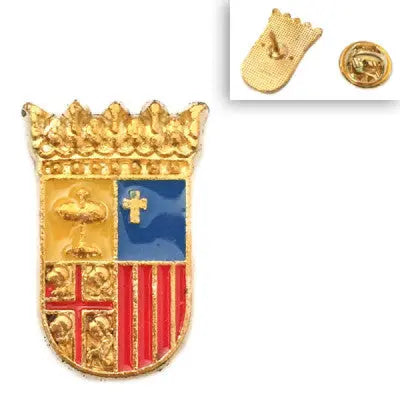 Comprar Pin de Solapa Escudo de Aragón Esmaltado La Flamenca de Borgoña Bandera España