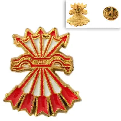 Comprar Pin de Solapa Yugo y Flechas Falange Esmaltado La Flamenca de Borgoña Bandera España