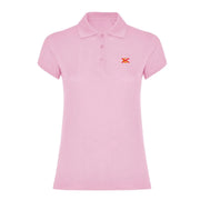 Comprar Polo Mujer Rosa pastel bordado logo La Flamenca de Borgoña, Bandera de España, Cruz de Borgoña, Patricia Muñoz, VOX, Santiago Abascal