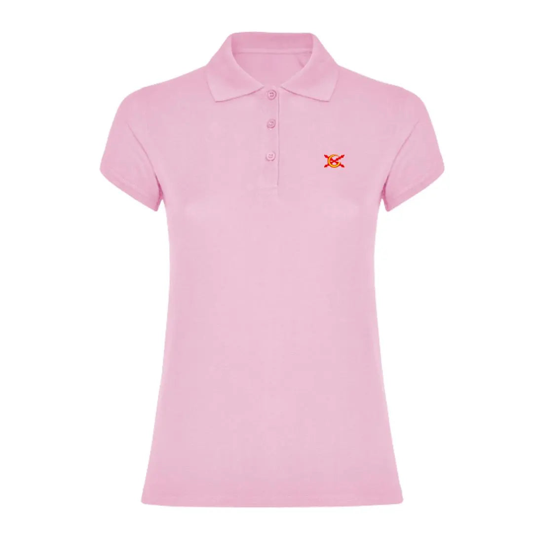 Comprar Polo Mujer Rosa pastel bordado logo La Flamenca de Borgoña, Bandera de España, Cruz de Borgoña, Patricia Muñoz, VOX, Santiago Abascal