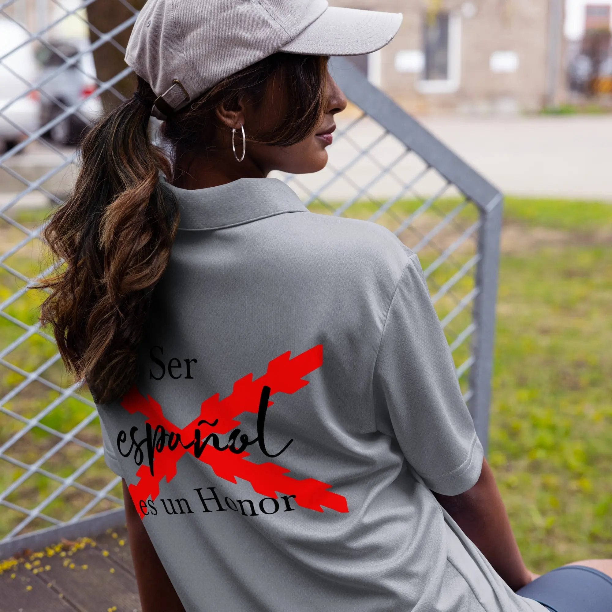 Comprar Polo adidas Space-Dyed "Ser español es un Honor" La Flamenca de Borgoña Bandera España