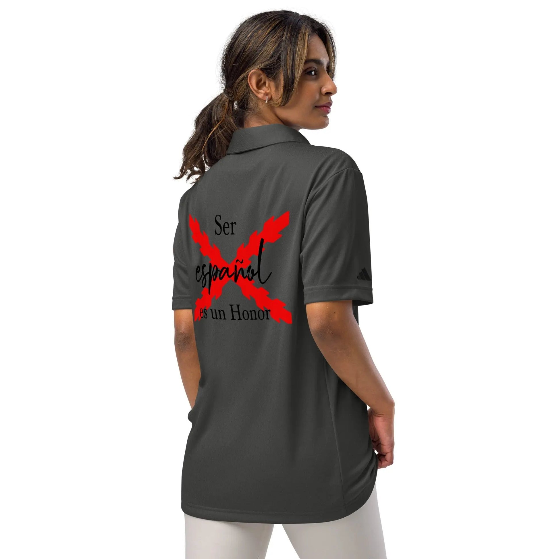 Comprar Polo adidas Space-Dyed "Ser español es un Honor" La Flamenca de Borgoña Bandera España