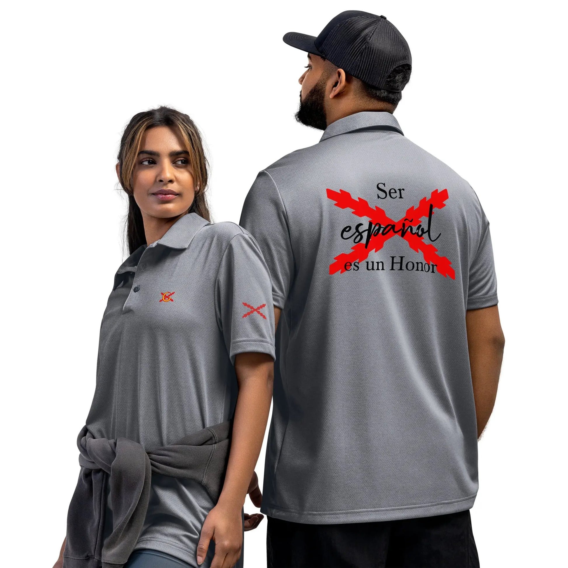 Comprar Polo adidas Space-Dyed "Ser español es un Honor" La Flamenca de Borgoña Bandera España