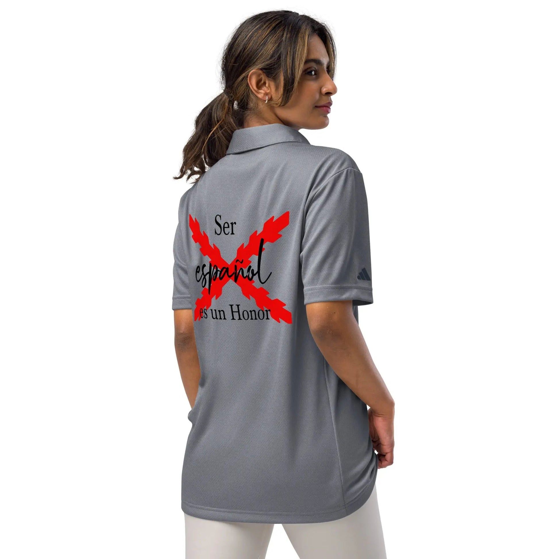 Comprar Polo adidas Space-Dyed "Ser español es un Honor" La Flamenca de Borgoña Bandera España