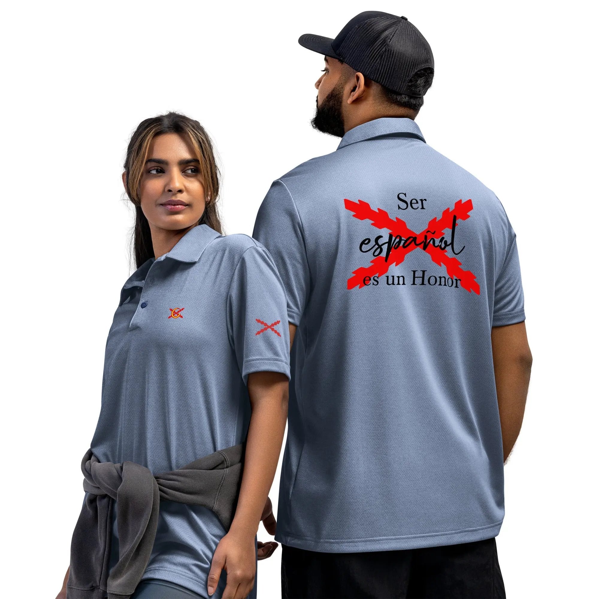 Comprar Polo adidas Space-Dyed "Ser español es un Honor" La Flamenca de Borgoña Bandera España