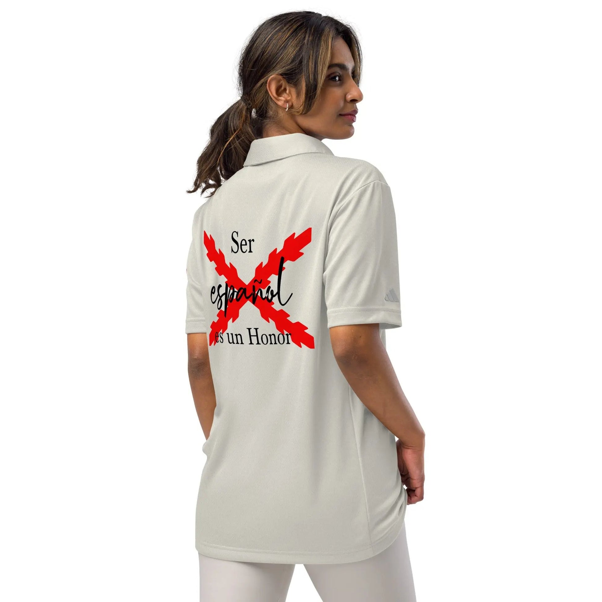 Comprar Polo adidas Space-Dyed "Ser español es un Honor" La Flamenca de Borgoña Bandera España