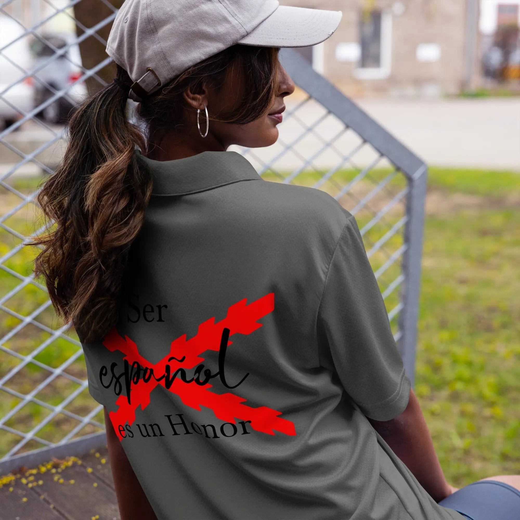 Comprar Polo adidas Space-Dyed "Ser español es un Honor" La Flamenca de Borgoña Bandera España