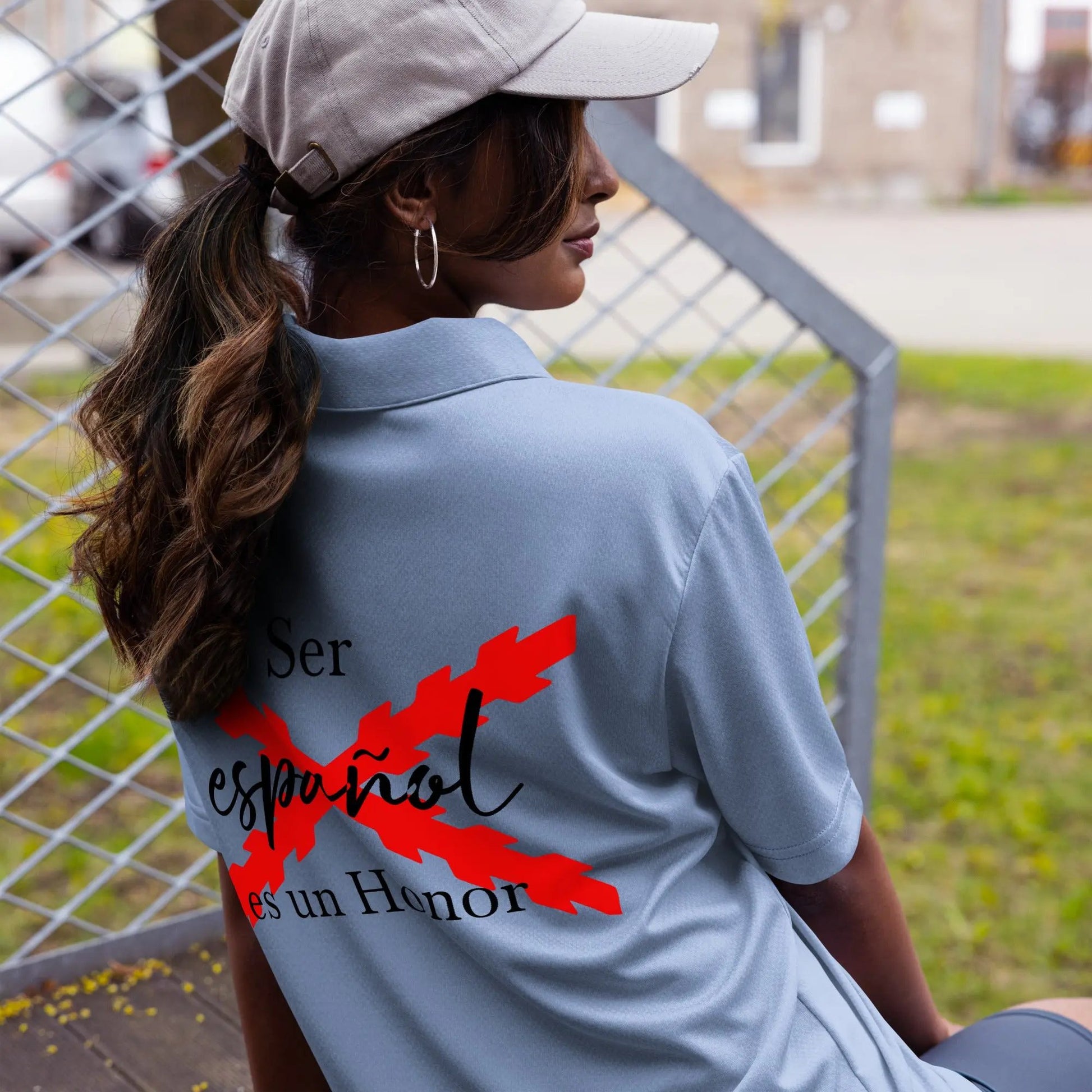 Comprar Polo adidas Space-Dyed "Ser español es un Honor" La Flamenca de Borgoña Bandera España