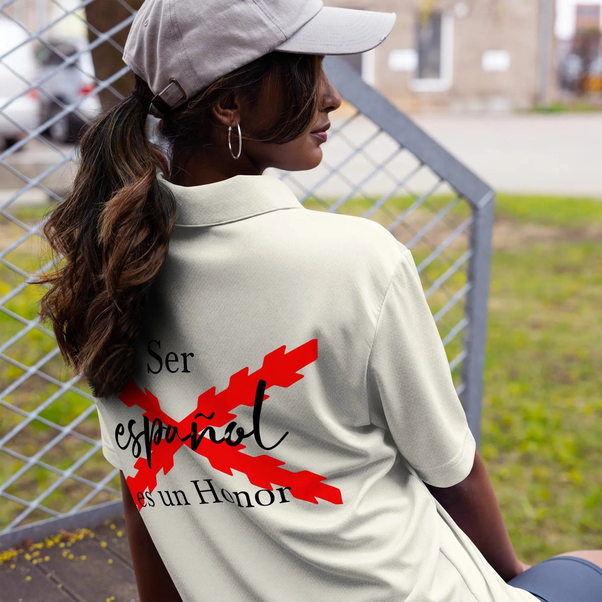 Comprar Polo adidas Space-Dyed "Ser español es un Honor" La Flamenca de Borgoña Bandera España