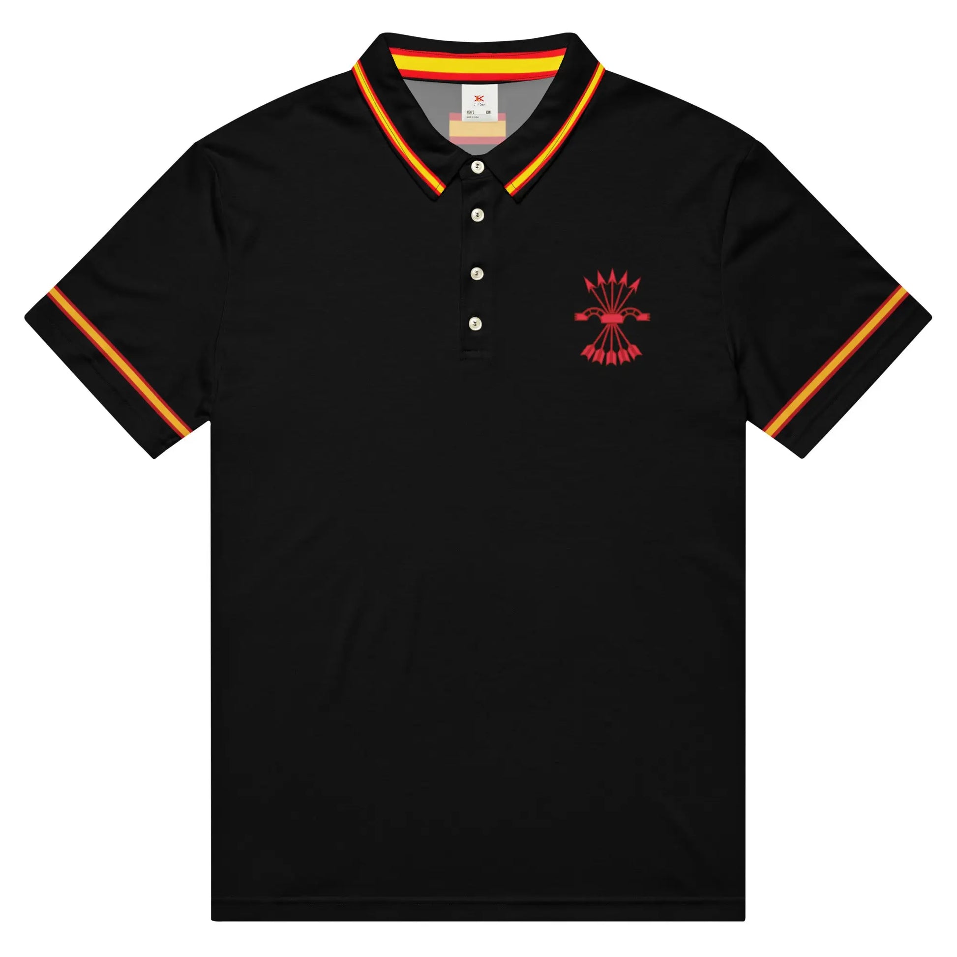 Comprar Polo ajustado para hombre Falange Española La Flamenca de Borgoña, Bandera de España, Cruz de Borgoña, Patricia Muñoz, VOX