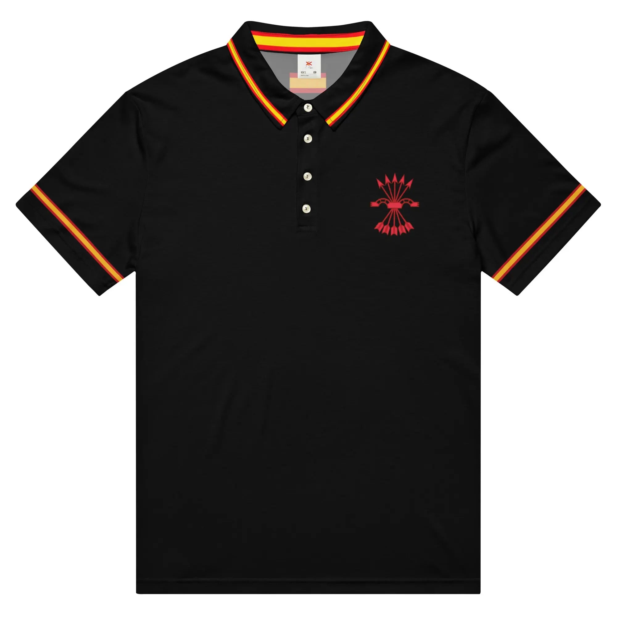 Comprar Polo ajustado para hombre Falange Española La Flamenca de Borgoña, Bandera de España, Cruz de Borgoña, Patricia Muñoz, VOX