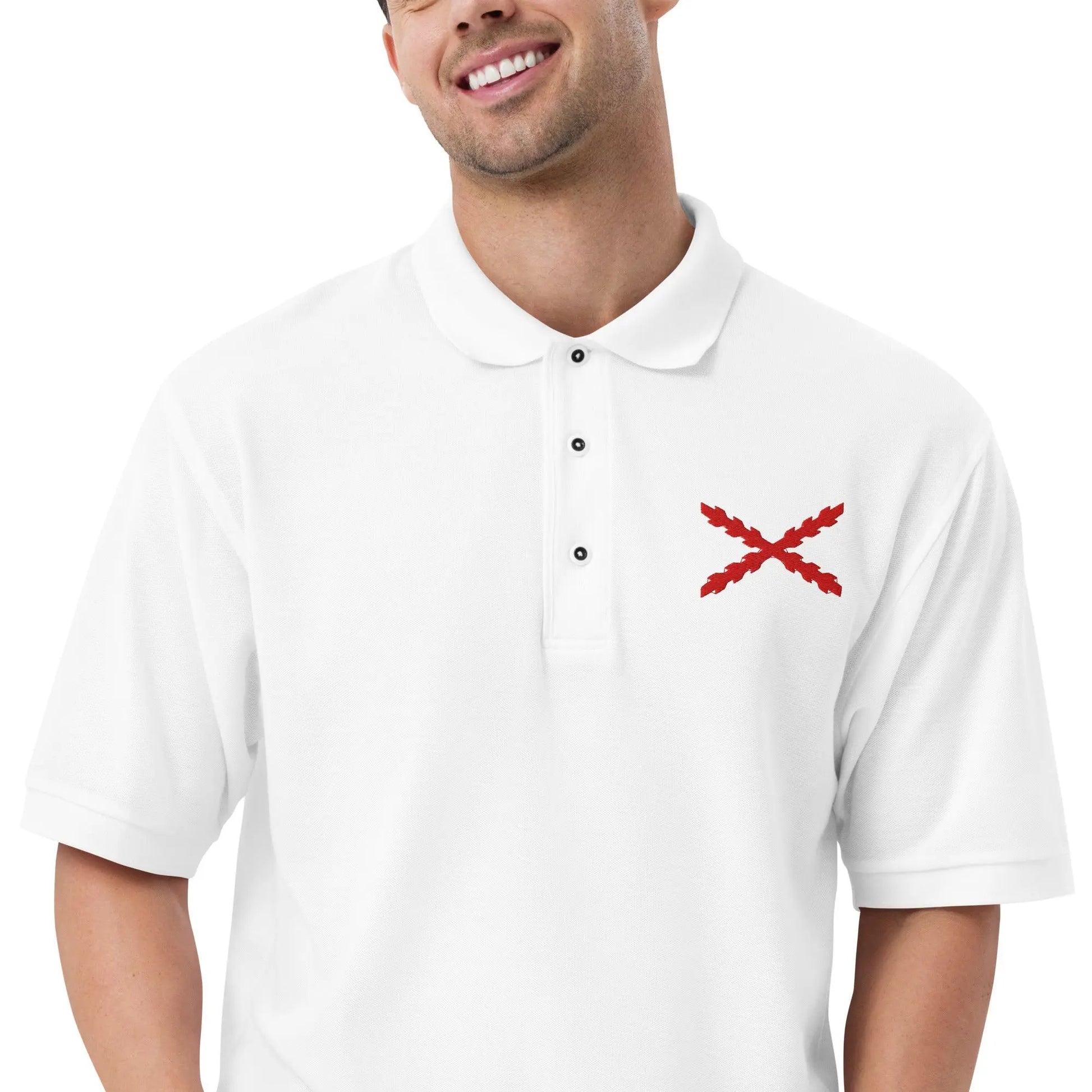 Comprar Polo para hombre premium Cruz de Borgoña La Flamenca de Borgoña Bandera España