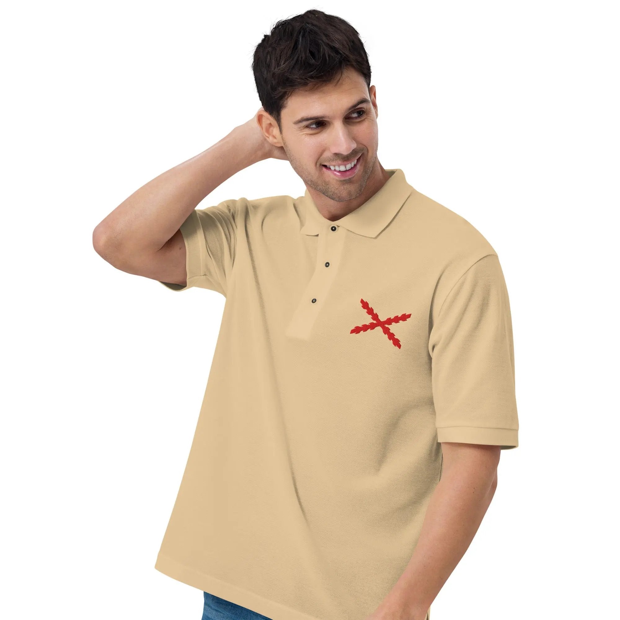 Comprar Polo para hombre premium Cruz de Borgoña La Flamenca de Borgoña Bandera España