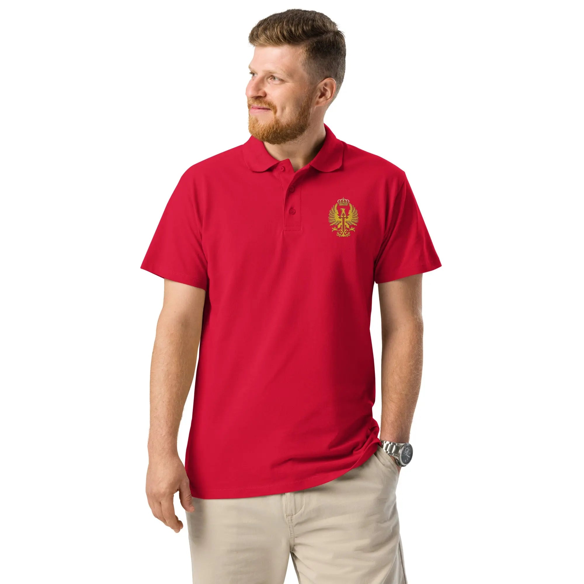 Comprar Premium Ejército pique polo shirt La Flamenca de Borgoña, Bandera de España, Cruz de Borgoña, Patricia Muñoz, VOX