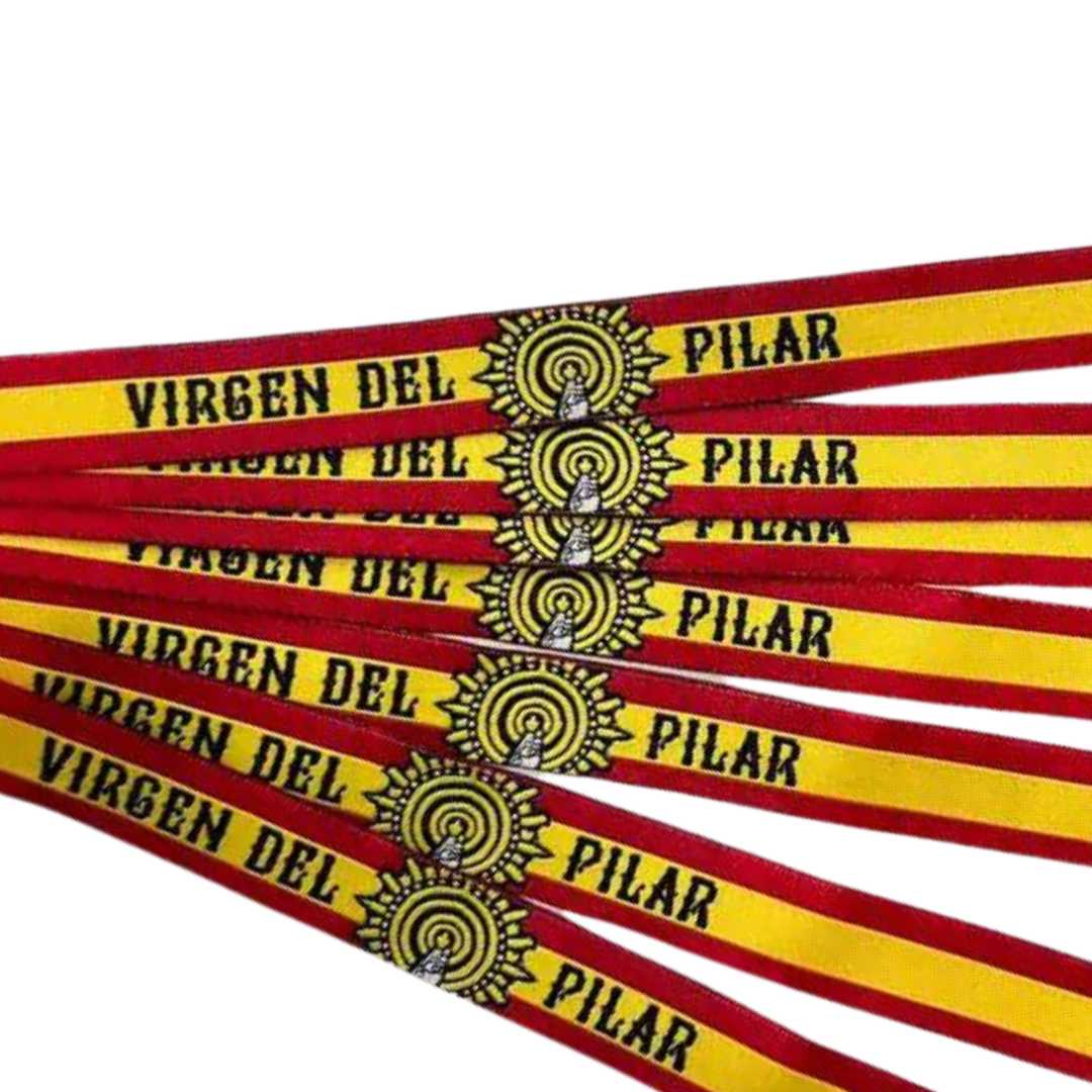 Comprar Pulsera tela Virgen del Pilar bandera de España Bandera España La Flamenca de Borgoña Patricia Muñoz VOX