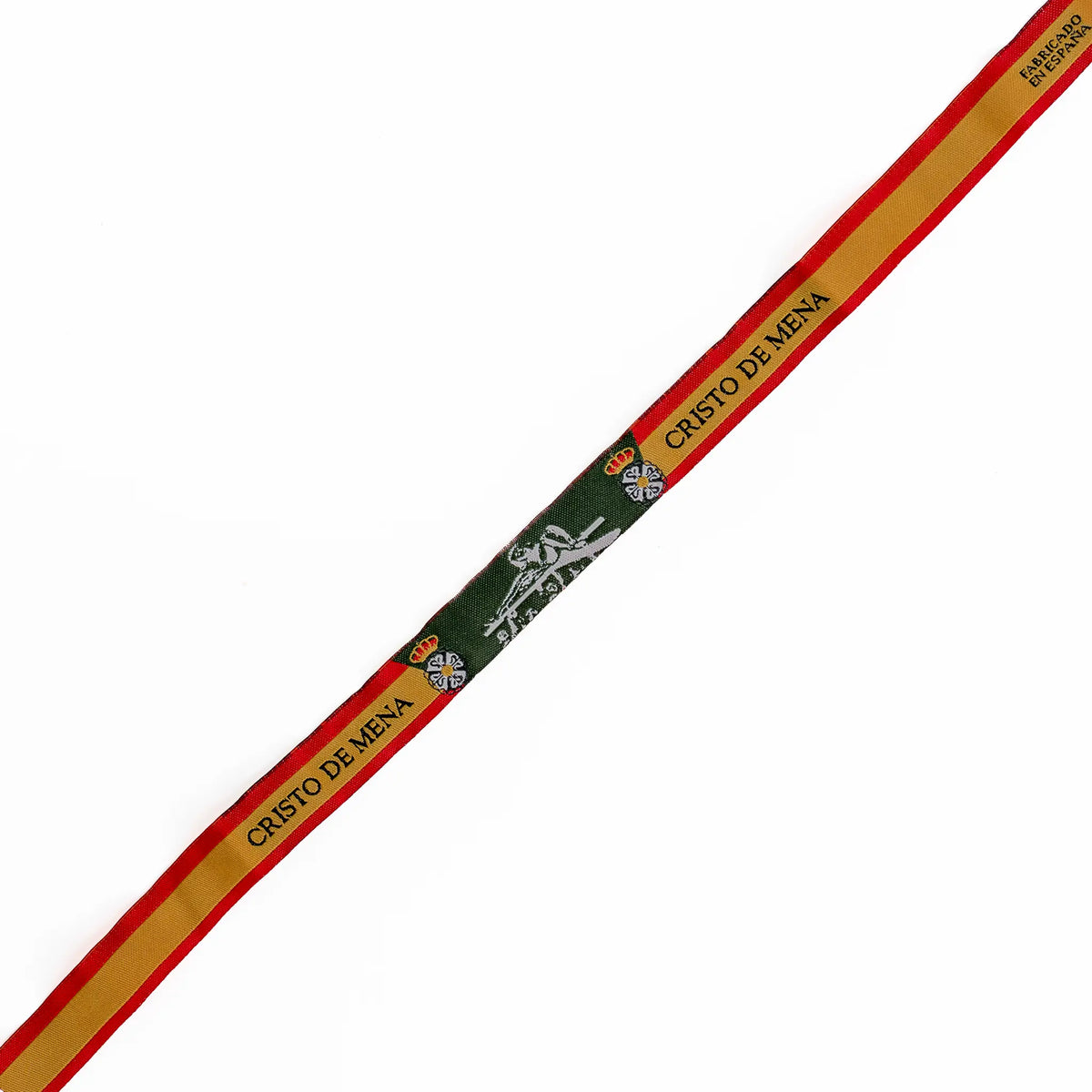 Comprar Pulsera de tela Cristo de Mena La Flamenca de Borgoña Bandera España