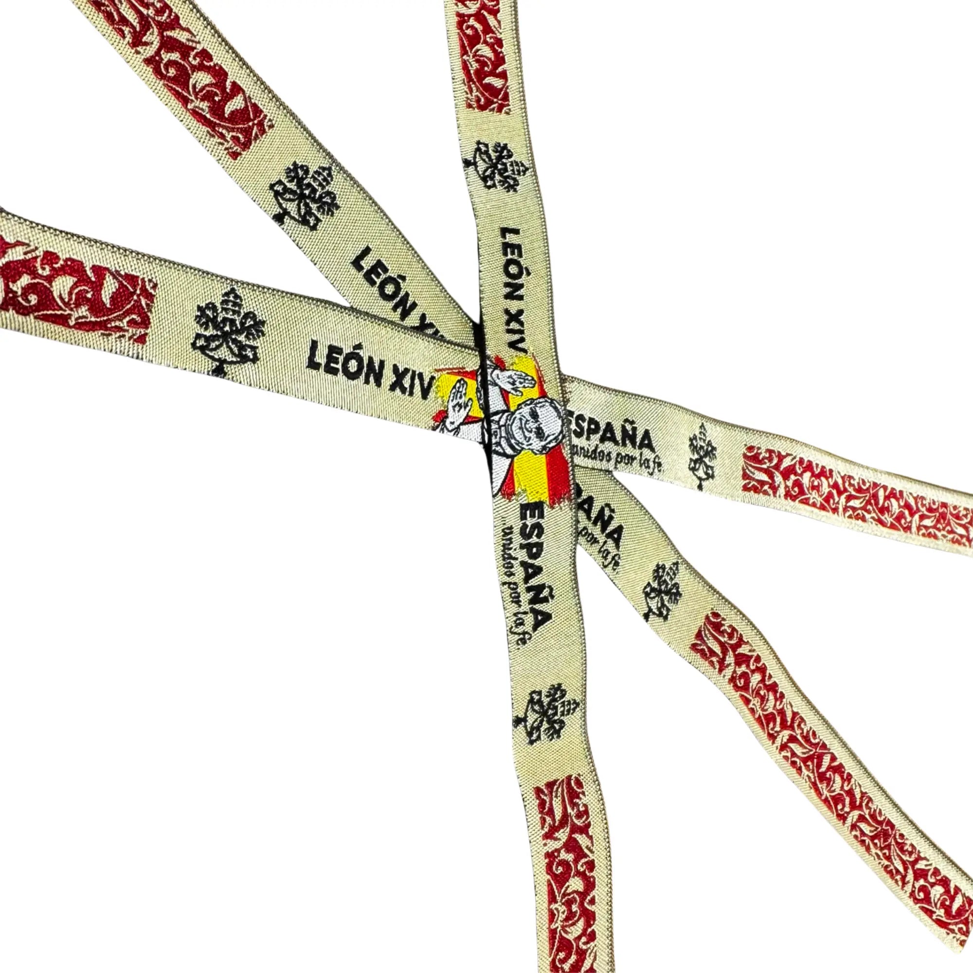 Comprar Pulsera de tela León XIV “España, unidos por la fe” La Flamenca de Borgoña Bandera España
