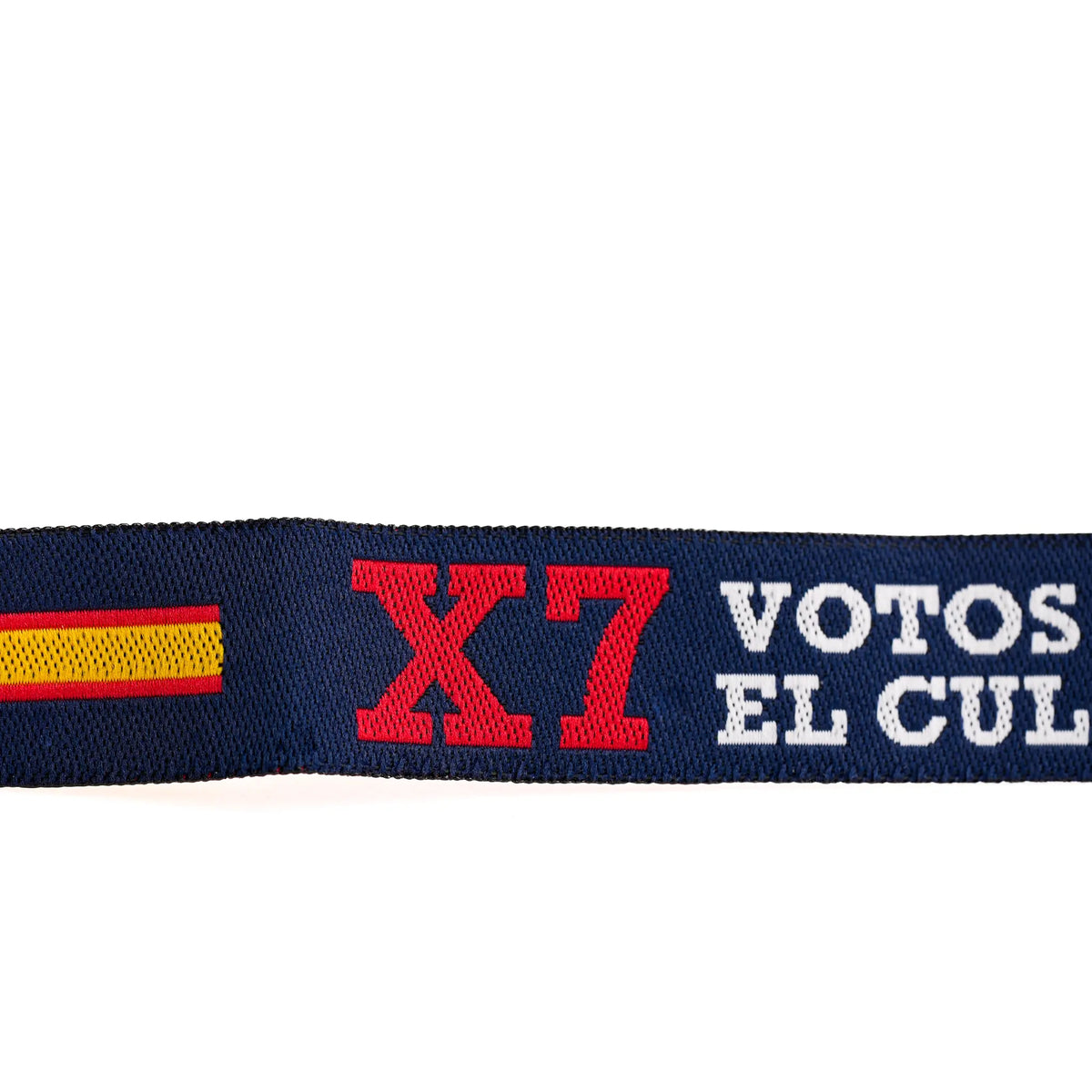 Comprar Pulsera de tela Pedro Sánchez "Por siete votos tienes el culo roto" La Flamenca de Borgoña Bandera España