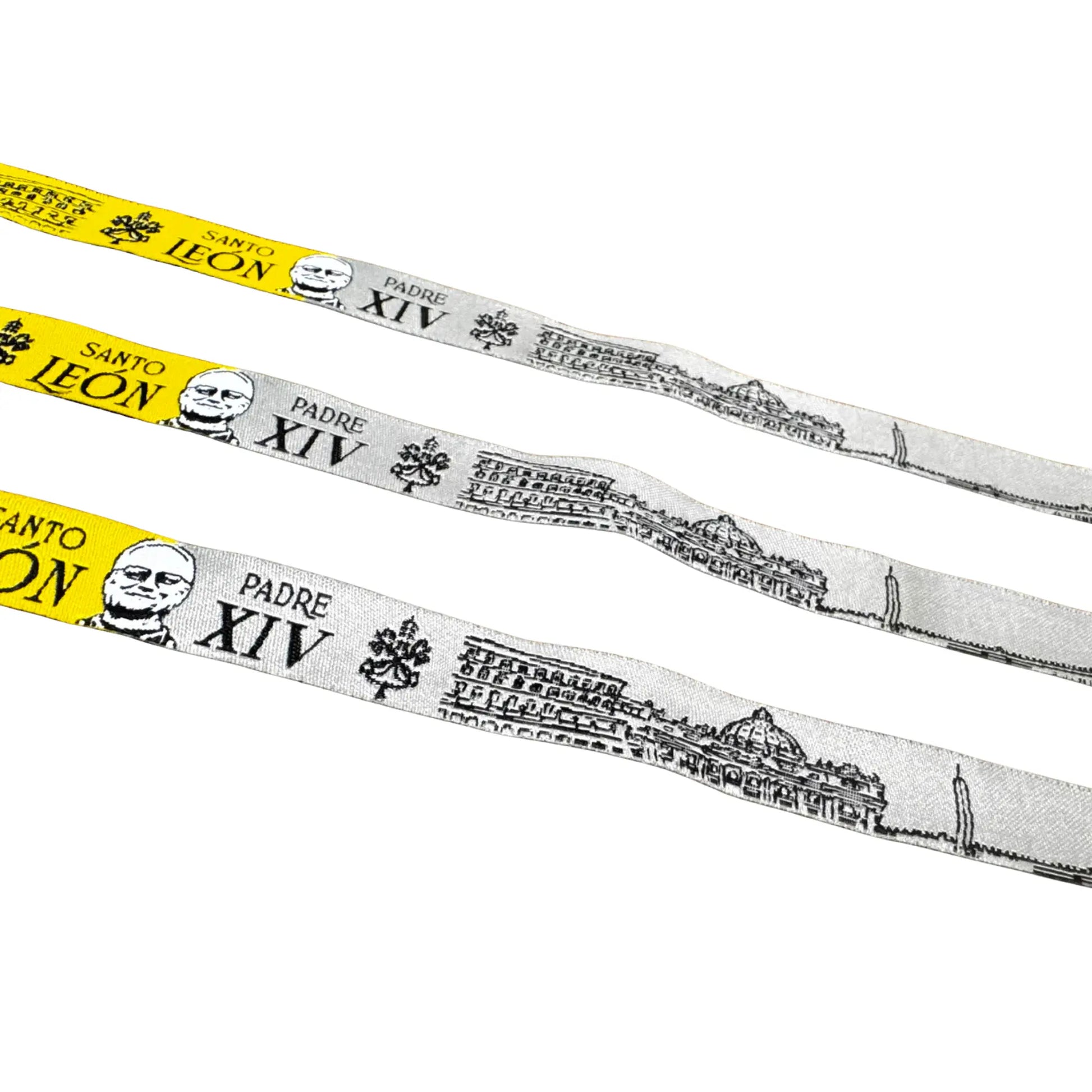 Comprar Pulsera de tela Santo Padre León XIV – blanco y amarillo La Flamenca de Borgoña Bandera España