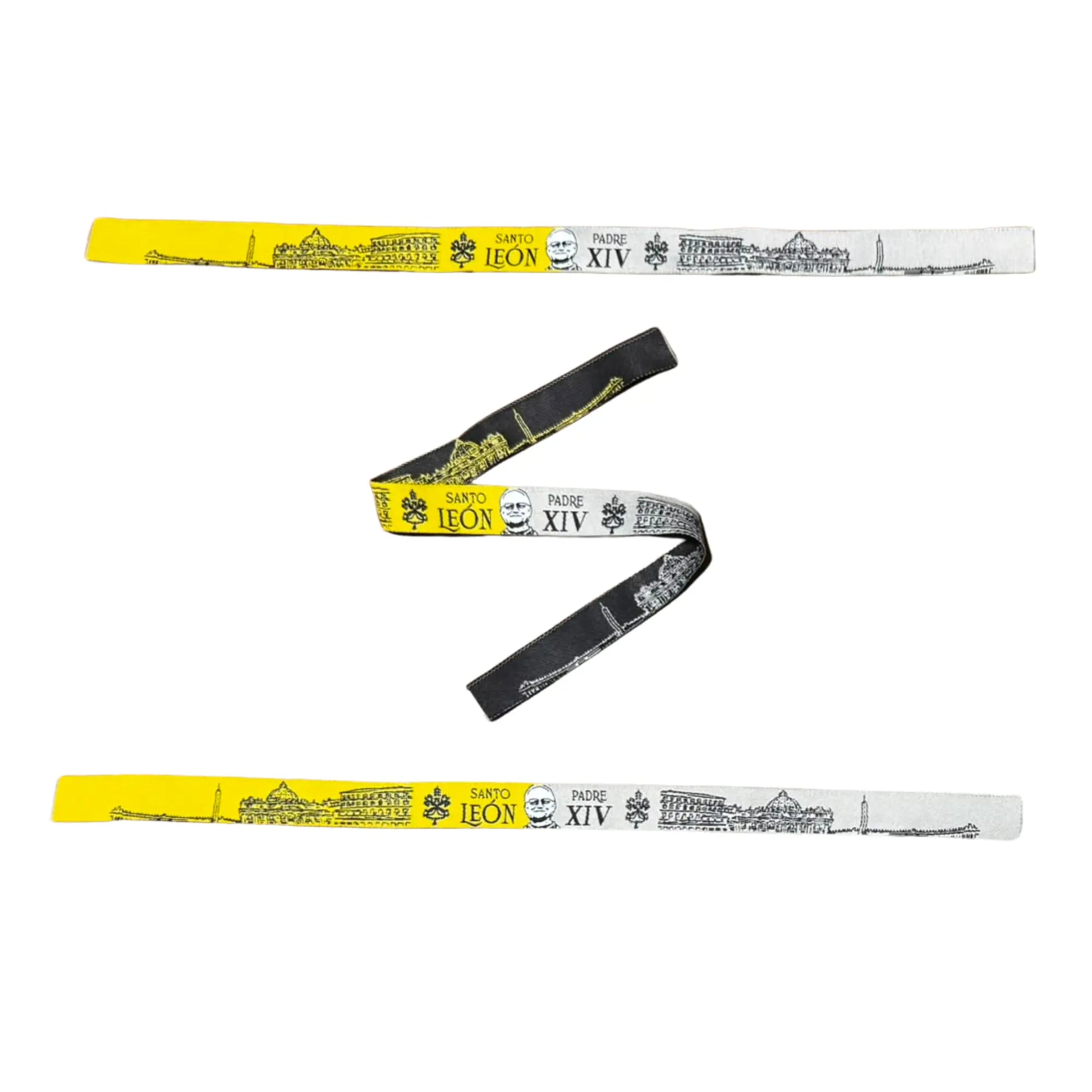 Comprar Pulsera de tela Santo Padre León XIV – blanco y amarillo La Flamenca de Borgoña Bandera España