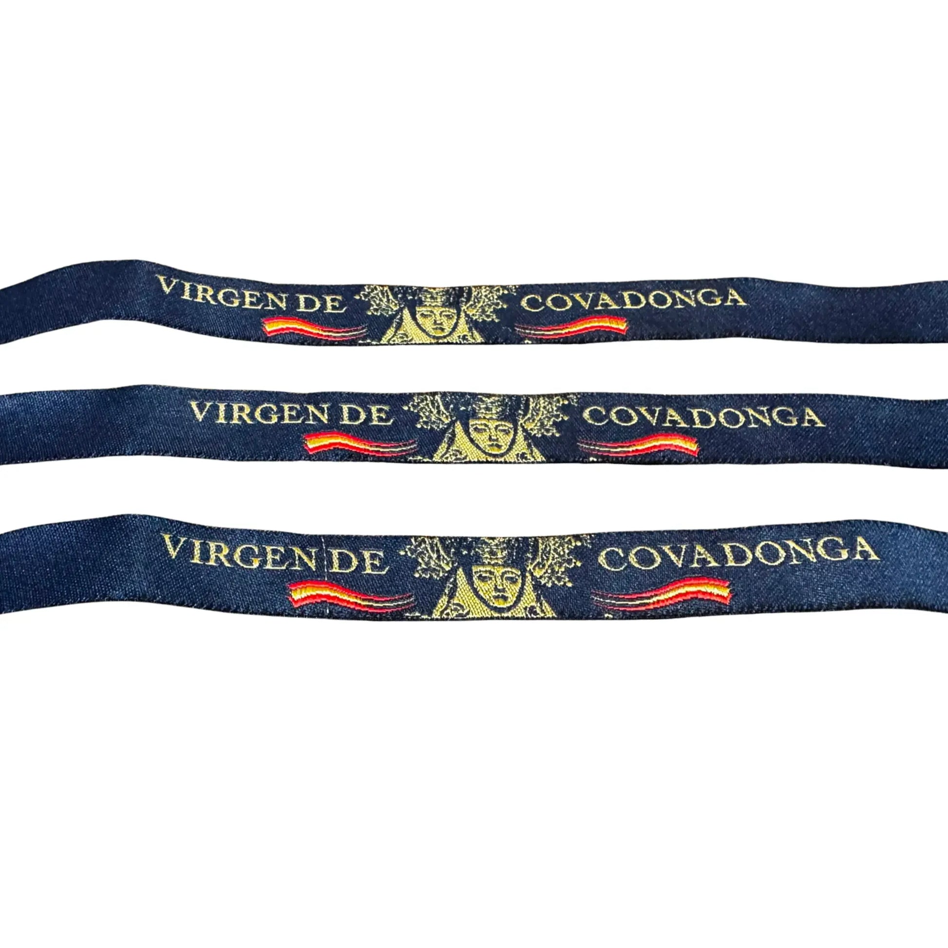 Comprar Pulsera de tela Virgen de Covadonga azul marino La Flamenca de Borgoña Bandera España