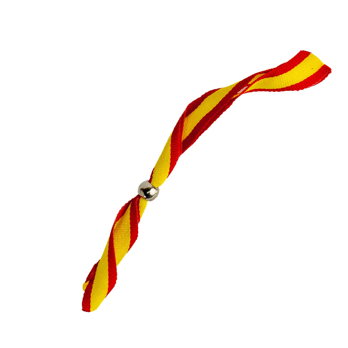Comprar Pulsera de tela bandera de España con bola plateada · 1,5 cm La Flamenca de Borgoña Bandera España