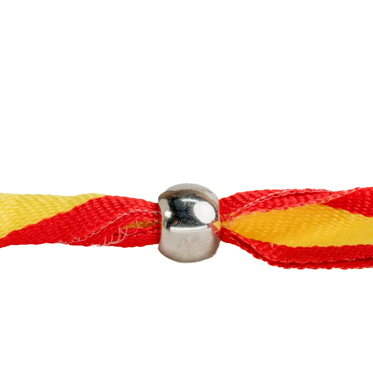 Comprar Pulsera de tela bandera de España con bola plateada · 1,5 cm La Flamenca de Borgoña Bandera España