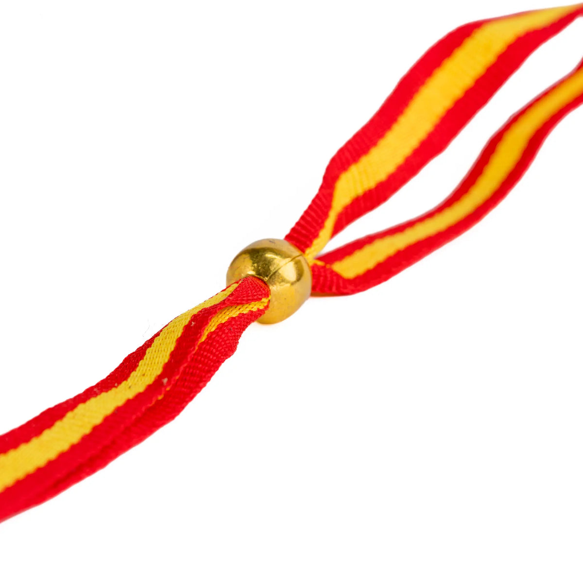 Comprar Pulsera de tela bandera de España y bola dorada · 1 cm La Flamenca de Borgoña Bandera España