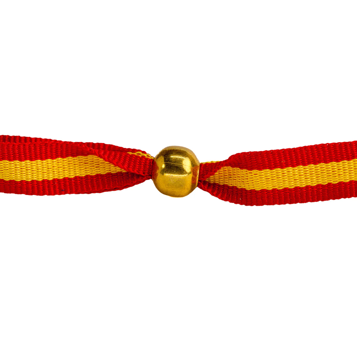 Comprar Pulsera de tela bandera de España y bola dorada · 1 cm La Flamenca de Borgoña Bandera España
