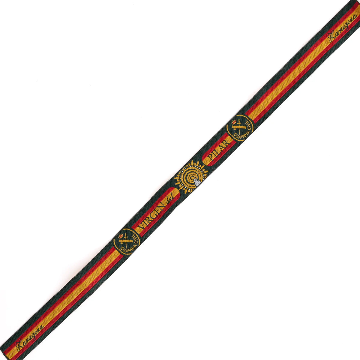 Comprar Pulsera de tela bordada Virgen del Pilar y Guardia Civil · Bandera de España La Flamenca de Borgoña Bandera España