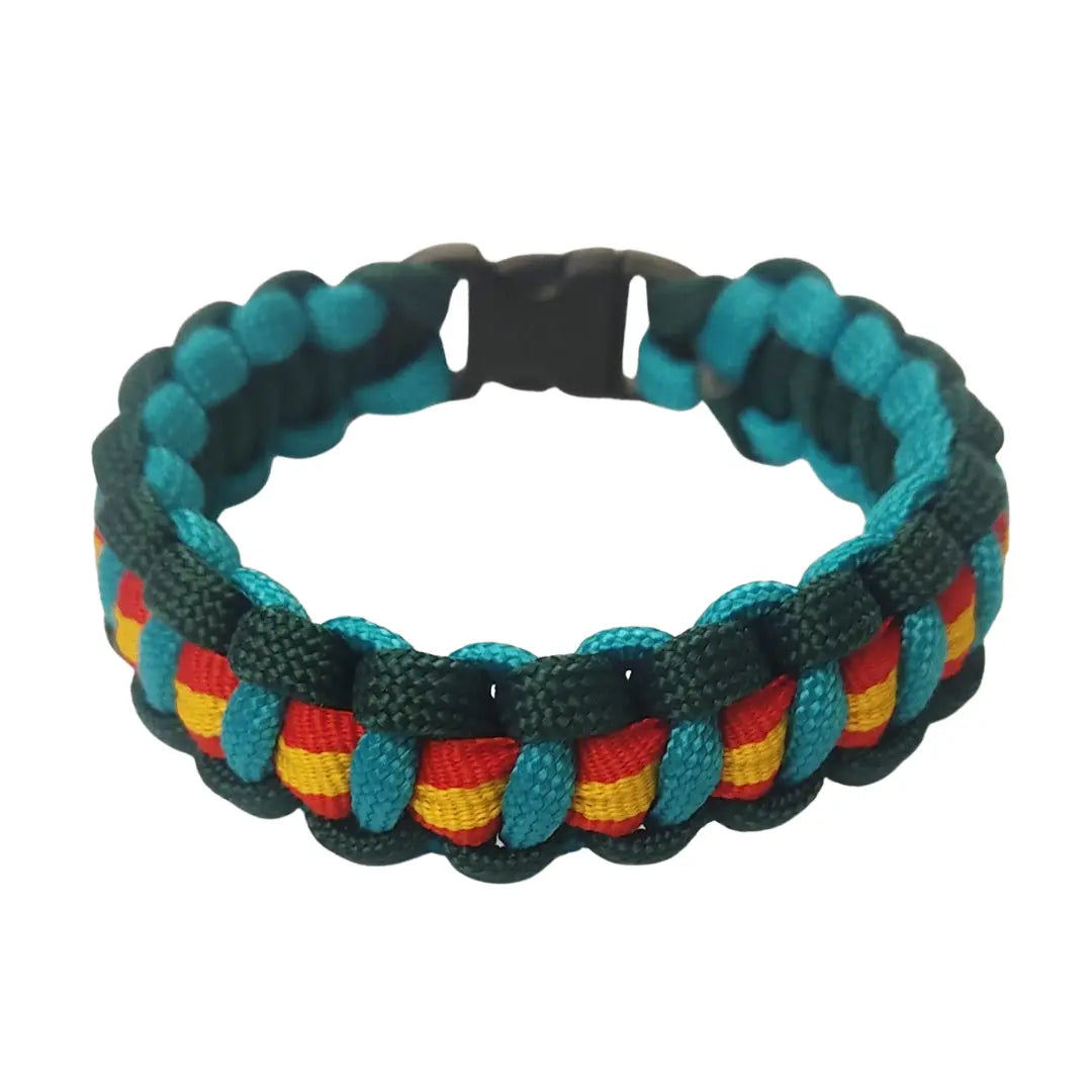Paracord-Armband mit spanischer Flagge im Tarnmuster