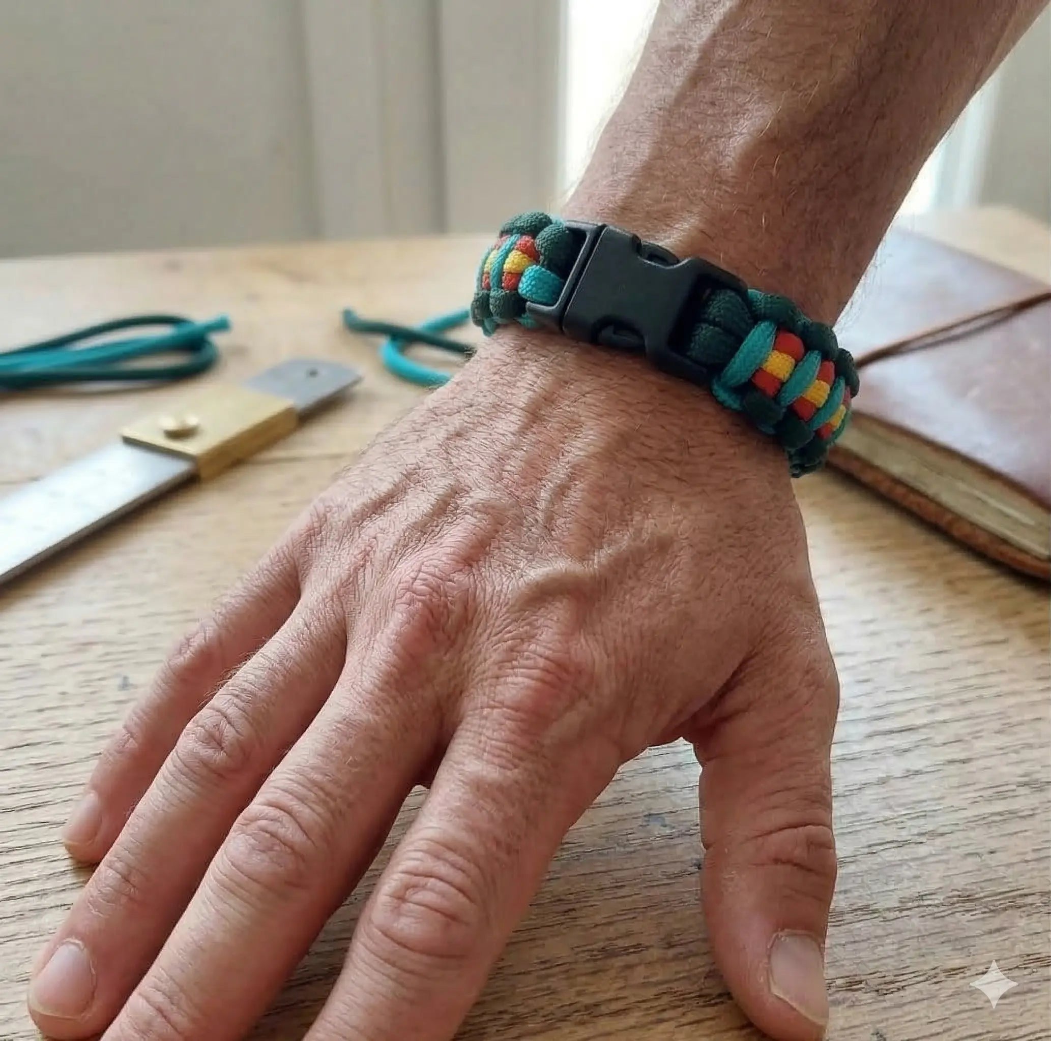 Paracord-Armband mit spanischer Flagge im Tarnmuster