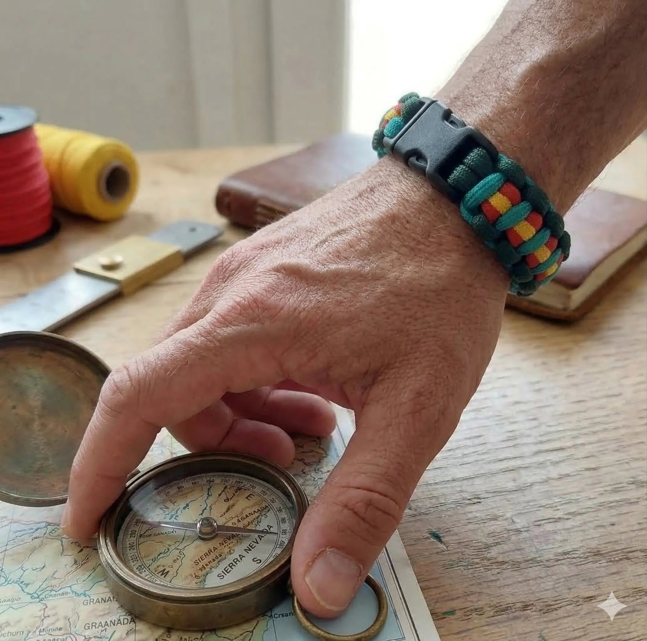 Pulsera paracord Dos Verdes bandera España